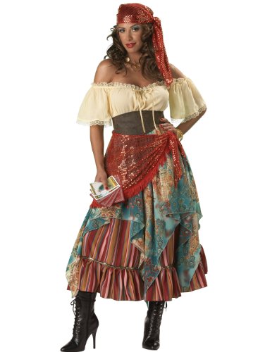 Alternate side view of the sexy Fortune Teller Dress costume