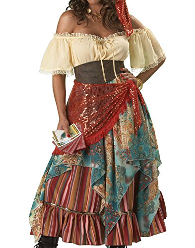 Full length alternate pose of the stunning Fortune Teller Halloween outfit