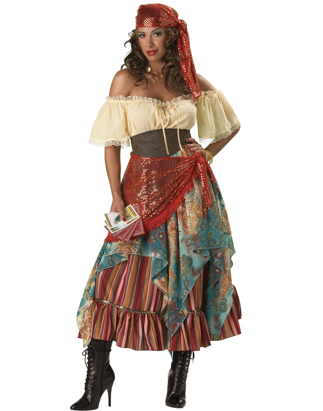Detailed look at the fabric texture of the Fortune Teller Dress