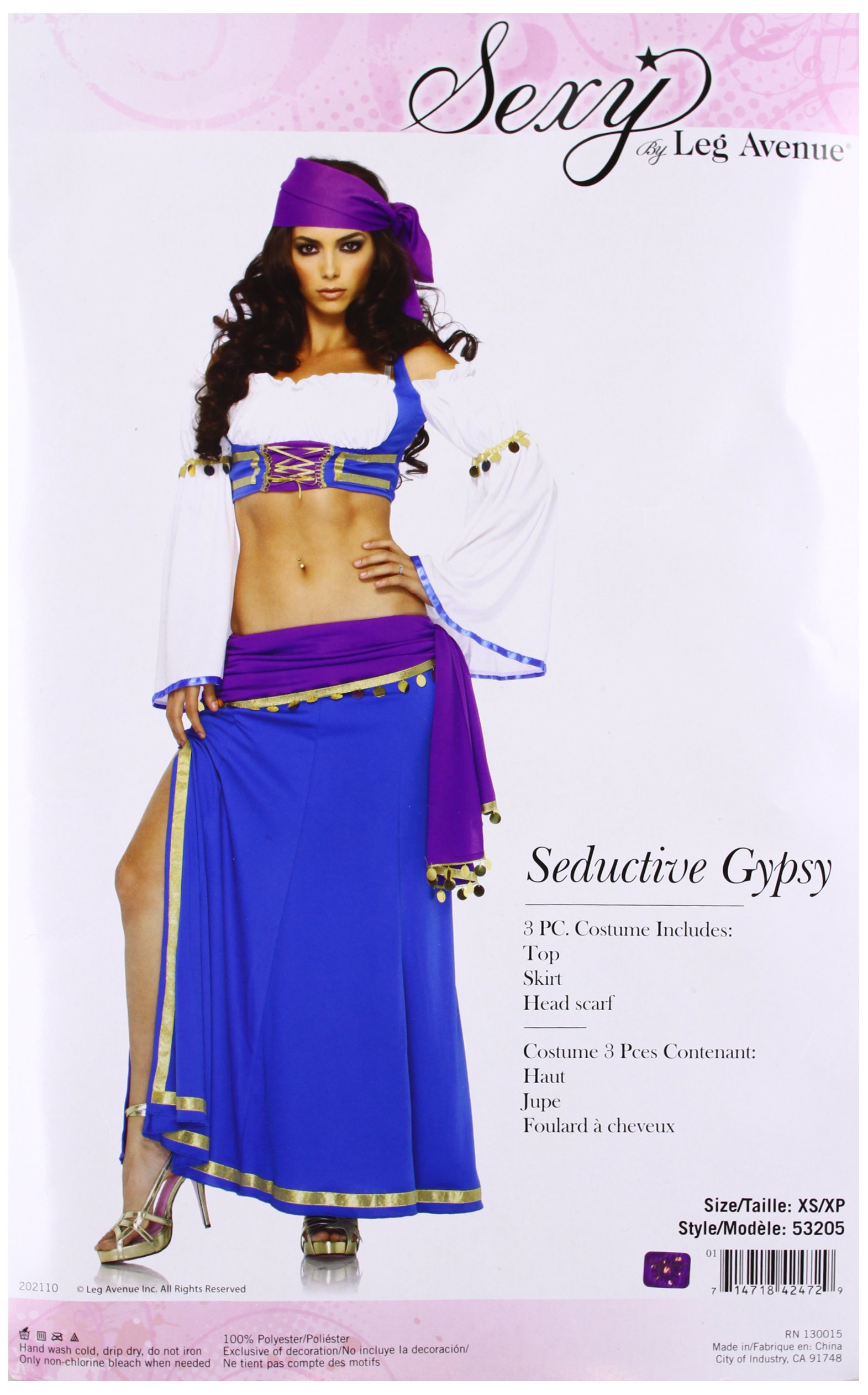 Side profile of the Leg Avenue Women's Seductive Gypsy Costume