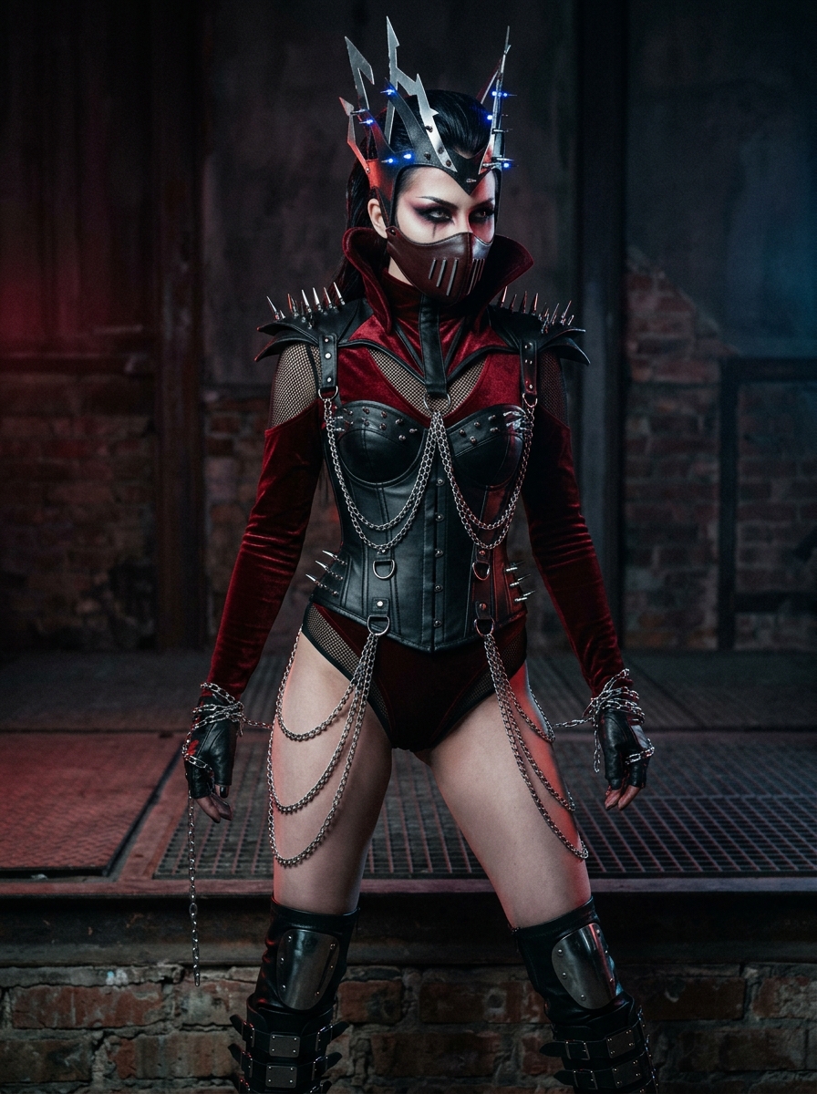 Cyber Cenobite Spiked Corset Halloween Costume