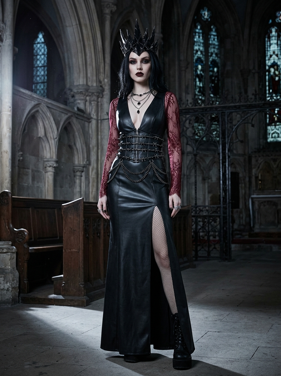 Dark Fantasy Gothic Siren Priestess Halloween Gown